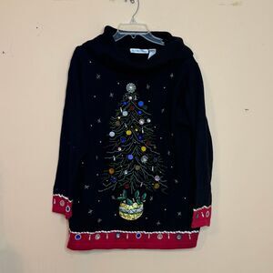 Vtg Victoria jones Ugly Christmas Sweater Womens Large Oversized Multicolor